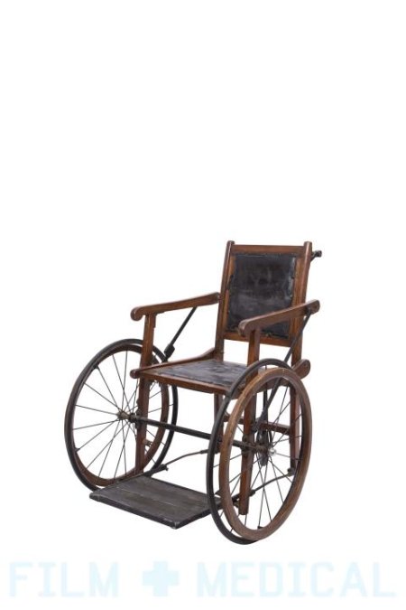Period black wood wheelchair